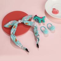 Cloth Hair Jewelry Set, Hair Band & hair clip, portable & cute, more colors for choice, Sold By Set