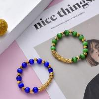 Cats Eye Bracelets, Tibetan Style, with Cats Eye, portable, more colors for choice, 10mm+0.5, Sold By Strand