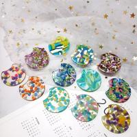 Acetate Hoop Earring Components, painted, durable, more colors for choice, Sold By PC
