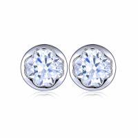 Brass Stud Earring, plated, micro pave cubic zirconia & for woman, more colors for choice, nickel, lead & cadmium free, 8.60x8.60mm, Sold By Pair