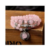Bracelets quartz, cristal, avec quartz rose, Portable & multicouche, plus de couleurs à choisir, 73X0.6CM, Vendu par brin