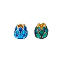 Zinc Alloy Bead Cap gold color plated gradient color & enamel nickel lead & cadmium free 9mm Approx 3.3mm Sold By Bag
