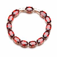 Cubic Zirconia Bracelet, Copper Alloy, plated, micro pave cubic zirconia & for woman, more colors for choice, nickel, lead & cadmium free, 13.80x31mm, Sold Per 3.889 Inch Strand