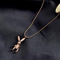 Titanium Steel Necklace, Rabbit, portable & cute, more colors for choice, 40+5CM ,2.1CM, Sold By PC