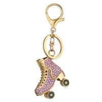Zinc Alloy Key Clasp Shoes plated fashion jewelry & for woman & with rhinestone nickel lead & cadmium free Sold By PC