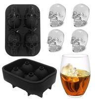 Silicone Epoxy Mold Set, Skull, plated, durable, black, Sold By PC
