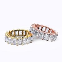 Brass Finger Ring platinum plated & for woman & with rhinestone nickel lead & cadmium free Sold By PC
