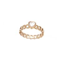 Titanium Steel Finger Ring Round portable rose gold color Sold By PC