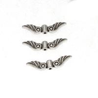 Tibetan Style Jewelry Beads, Wing Shape, antique silver color plated, DIY, nickel, lead & cadmium free, 23x7mm, Hole:Approx 1mm, Approx 1933PCs/KG, Sold By KG