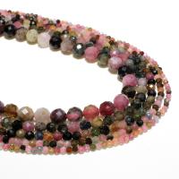 Gemstone Jewelry Beads Tourmaline Round natural DIY & faceted mixed colors 2mm Sold By Strand