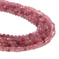 Grânulos de gemstone jóias, turmalina, Roda, naturais, DIY & facetada, rosa, 3mm, vendido por Strand