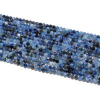 Grânulos de gemstone jóias, Granada, Roda, naturais, DIY & facetada, azul escuro, 3mm, 120PCs/Strand, vendido por Strand