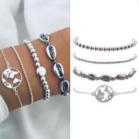 Zinc Alloy Bracelet Set Geometrical Pattern plated 4 pieces & for woman 180 170+50 180+50 180+50mm Sold By Set