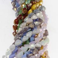 Kristall-Perlen, Kristall, Geometrisches Muster, plattiert, unterschiedliche Farbe und Muster für die Wahl & DIY & facettierte, mehrere Farben vorhanden, 7*9mm, Bohrung:ca. 1mm, 50PCs/Strang, verkauft von Strang