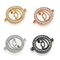 Cubic Zirconia Micro Pave Brass Connector plated DIY & micro pave cubic zirconia nickel lead & cadmium free Sold By Bag