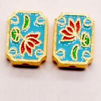 Cloisonne Beads, Tibetan Style, DIY & enamel, more colors for choice, nickel, lead & cadmium free, 14x11mm, 30PCs/Bag, Sold By Bag