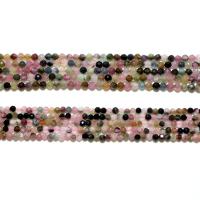 Perles bijoux en pierres gemmes, tourmaline, Rond, naturel, DIY & facettes, couleurs mélangées, 3mm, Vendu par brin
