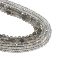 Natural Labradorite Beads, Round, DIY & faceted, grey, 3mm, Sold By Strand