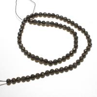 Goldene Pyrit Perlen, rund, natürlich, DIY & facettierte, schwarz, 3mm, verkauft von Strang