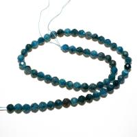 Perles bijoux en pierres gemmes, Apatites, Rond, naturel, DIY & facettes, bleu, 6mm, 63PC/brin, Vendu par brin