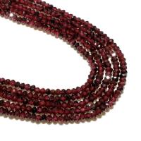 Natural Garnet Beads, Round, DIY & faceted, fuchsia, 2*3mm, Approx 125PCs/Strand, Sold By Strand