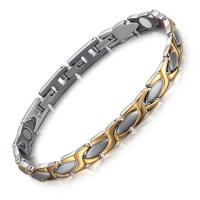 Bracelet d'acier titane, avec Aimant, Placage, magnétique & pour femme, plus de couleurs à choisir, 64mm, Vendu par Environ 8.26 pouce brin
