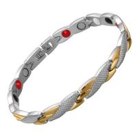 Titanium Steel Bracelet & Bangle with Germanium & Magnet plated with magnetic & for woman 7mm Sold Per Approx 8.07 Inch Strand