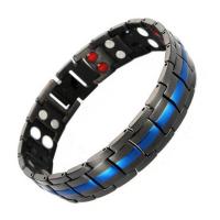 Titanium Steel Bracelet & Bangle, with Germanium & Magnet, plated, with magnetic & different styles for choice & for man, more colors for choice, 15mm, Sold Per Approx 8.46 Inch Strand