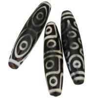 Natural Tibetan Agate Dzi Beads, plated, fashion jewelry & for woman, 14x58x14mm, 10PCs/Lot, Sold By Lot
