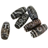 Ágata natural tibetano Dzi Beads, Ágata tibetana, banhado, Sustentável & joias de moda, 15x30x15mm, Buraco:Aprox 2.5mm, 10PCs/Lot, vendido por Lot