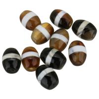 Ágata natural tibetano Dzi Beads, Ágata tibetana, banhado, Sustentável & joias de moda, 12x15x12mm, Buraco:Aprox 2mm, 10PCs/Lot, vendido por Lot
