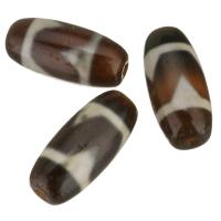 Natural Tibetan Agate Dzi Beads, plated, durable & fashion jewelry, 14x30x14mm, Hole:Approx 2.5mm, 10PCs/Lot, Sold By Lot