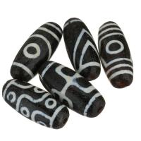 Natural Tibetan Agate Dzi Beads, plated, durable & fashion jewelry, 12x28x12mm, Hole:Approx 2mm, 10PCs/Lot, Sold By Lot