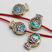 Cloisonne Beads, Brass, portable & DIY, more colors for choice,  17x12mm, 10PCs/Bag, Sold By Bag