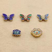 Imitation Cloisonne Tibetan Style Beads, portable & DIY & different styles for choice, more colors for choice, 10PCs/Bag, Sold By Bag