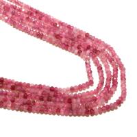 Perles bijoux en pierres gemmes, tourmaline, Rond, naturel, DIY & facettes, rose, 2*3mm, Environ 125PC/brin, Vendu par brin