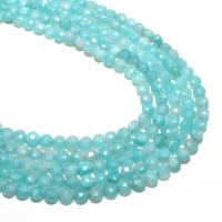 Amazonit Perlen, rund, natürlich, DIY & facettierte, blau, 4mm, ca. 95PCs/Strang, verkauft von Strang