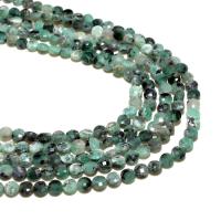 Perles bijoux en pierres gemmes, Émeraude, Rond, naturel, DIY & facettes, vert, 4mm, Environ 95PC/brin, Vendu par brin