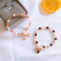 Quartz Bracelets, Strawberry Quartz, Round, different styles for choice & for woman, more colors for choice, 190-200*6mm, Sold By Strand