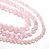 Natural Rose Quartz Beads, Rhombus, DIY & faceted, pink, 10mm, Sold By Strand