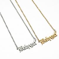 Stainless Steel Jewelry Necklace, Alphabet Letter, plated, fashion jewelry & for woman, more colors for choice, 32x8mm, Sold Per 17.7 Inch Strand