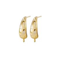 Brass Earring Drop Component gold color plated DIY & micro pave cubic zirconia Approx 1mm Sold By Pair