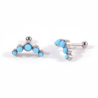 Stainless Steel Piercing Earring, fashion jewelry & for woman, blue, Sold By PC