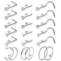 Stainless Steel Nose Piercing Jewelry, fashion jewelry, more colors for choice, Sold By Set