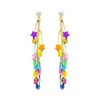 Zinc Alloy Drop Earrings plated for woman multi-colored nickel lead & cadmium free Sold By Pair