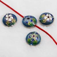 Imitation Cloisonne Tibetan Style Beads, DIY, more colors for choice, 15mm, 10Bags/Bag, Sold By Bag