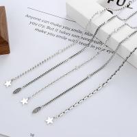 925 Sterling Silver Necklace Chain, fashion jewelry, silver color, 50cm, Sold By Strand
