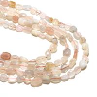 Perles Pierre de lune, Moonstone, Plat rond, naturel, DIY, multicolore, 6*8mm, Environ 48PC/brin, Vendu par brin
