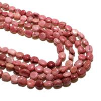 Perline pietra grano, ellisse, naturale, DIY, rosso, 6*8mm, Appross. 48/filo, Venduto da filo