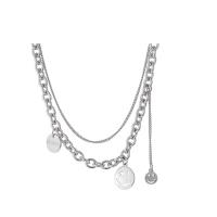 Titanium Steel Necklace with 1.96 inch extender chain plated for woman & multi-strand 1.5cm 2cm 1cm Sold By Strand
